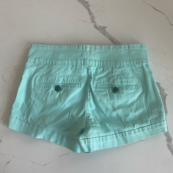 Women's Multiple Buttons Denim Shorts High Waist Jean Shorts Mint - Picture 6 of 8